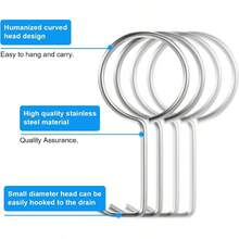 Bathtub Shower Drain Removal, 5pcs Lifting Hooks, Drain Key, Drainage Outlet Hook, Tub/Shower Plughole Extractor Tools, Remover Tools Bathroom Kitchen - ban đầu - Xem 3