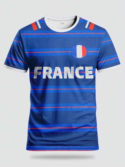 男士3D印花足球风格T恤 - 男士足球球衣，适合户外训练、休闲穿着和比赛 - 球迷和日常穿着的理想之选