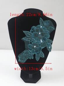 1件/包，14种颜色可选，新款串珠刺绣多色管珠、水晶亮片、水钻刺绣贴花，适用于DIY服装、婚纱配饰，长度：22厘米/8.66英寸，宽度：13厘米/5.5英寸 - 彩色 - 查看 3