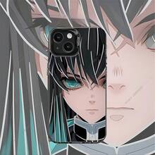 Dual-Style Sword-Wielding Anime Character  Case For 17/15/14/13 Series - Blue/Green Eyes Design, "SO COOL" Label, Slim Shockproof Cover For Anime Fans - Naranja - Ver 7