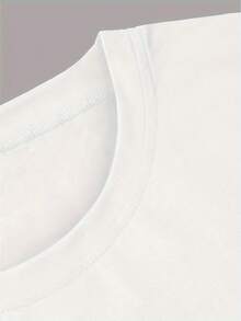 Best Sellers Operational Demand Targeted  Face Theme Printed Loose Round Neck Fashion Women's Short Sleeve Pure Cotton Comfort - trắng - Xem 3