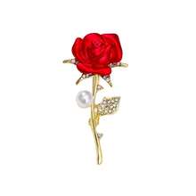Rose Flower Brooch, Fashion Luxury Versatile Suit Accessory, Chic Anti-Slip Lapel Pin - Multicolor - View 4