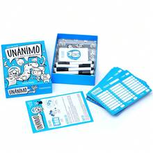 Unanimo 卡牌游戏。Unanimo 是一款以心理默契为核心的棋盘游戏。西班牙语版卡牌游戏白板计分板。 - 黑色 - 查看 6