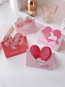 48张情人节贺卡，心形情人节卡片，心形情人节装饰卡片，情人节礼品包装纸 - 彩色 - 查看 5