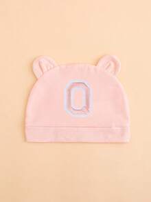 1顶婴儿粉色薄款26字母耳朵针织帽，可爱熊耳造型，柔软舒适轻便，适合0-3个月新生儿四季日常佩戴，多种字母可选 - 粉色 - 查看 20