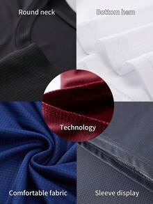 5pcs/Set Men's Ultra-Thin Sports Short Sleeve Lightweight Active Tops Crew Neck T-Shirts For Running, Gym, Workout [Bolt Spring/Summer Collection] - Multicolor - View 8