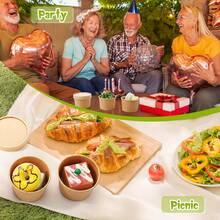 10/25/50个装加厚牛皮纸食品容器，带透气盖 - 可堆叠，防漏汤杯和冰淇淋碗，适用于冰箱和洗碗机 - 适用于餐厅、餐饮、派对（235毫升/8盎司） - 经济实惠的一次性包装，餐厅用品，简约设计，餐饮服务 - 彩色 - 查看 7