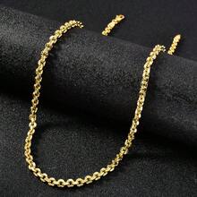 Dây chuyền hình tròn rỗng 3D mạ vàng 14K 750 thời trang tối giản, phù hợp cho nữ giới đeo hàng ngày và dự tiệc, phong cách punk. - vàng 2 - Xem 3