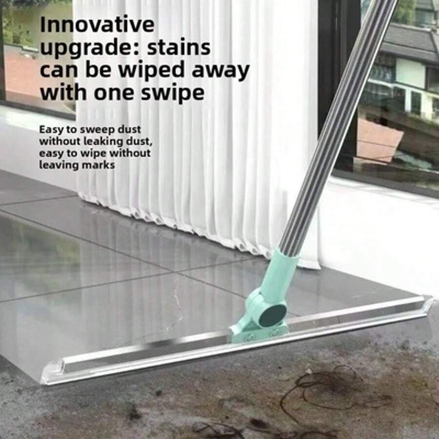 1pc Magic Silicone Broom, Stainless Steel Floor Squeegee For Home, Kitchen, Bathroom, Wall, Glass Cleaning - Green - View 1