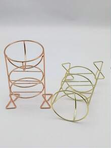 Rejilla de secado para huevos de belleza, soporte metálico para esponja y huevos cosméticos, para guardar en vacaciones, baño, dormitorio, gran capacidad - Dorado - Ver 2