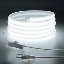 220V LED Light Strip, High Brightness COB LED Light Bar, Waterproof Flexible Light Strip With Switch, Suitable For Indoor And Outdoor Garden Lighting - White Light - View 8