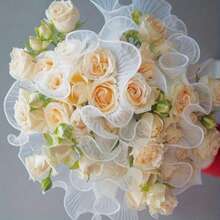 1 Roll 28cm*4 Yards White Ruffled Organza Ribbon, Transparent Decorative Ribbon For Wedding Trim & Party Decoration, Perfect For Valentine's Day Gift Wrapping, Romantic DIY Craft Ribbon For Holiday Decor - White - View 6