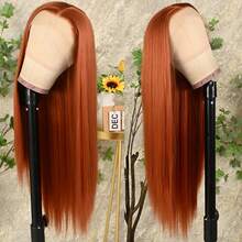 13x4 Free Part Mint Green Long Straight Lace Front Wigs Glueless Long Silky Straight Wigs Pre Plucked HD Lace 180% Density Light Green Wig Soft Free Part Wear And Go Lace Front Wigs For Fashion Women Party & Daily Wear 26 Inch - 橘色 - 查看 6