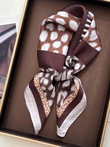 菱形拼接豹紋米卡色