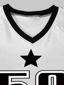 Tween Girls Numeric Print Short Sleeve T-Shirt And Cargo Pants Set - White - View 3