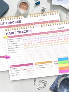 1本习惯追踪计划笔记本，无日期，12个月每日每周每月习惯追踪日志，提升工作效率、健康管理、技能发展和个性化体验，学校用品，办公桌配件，教师节礼物 - 彩色 - 查看 10