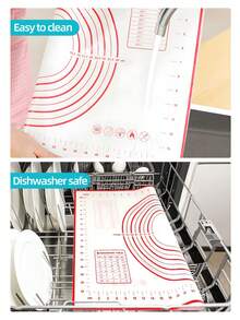 1pc Silicone Kneading Board, Silicone Pastry Mat, Extra Non Stick Baking Mat With Measurement Fondant Mat, Counter Mat, Dough Rolling Mat, Oven Liner, Pie Crust Mat, Roll Up Receive Kneading Pad Back To School - - - View 2