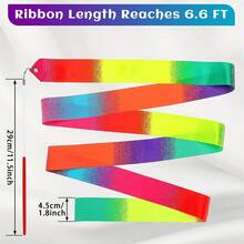 Gradient Rainbow Dance Ribbons - Suitable For Gymnastics, Birthday Parties, And Wedding Decorations - Multicolor - View 5
