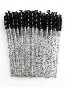 25/50/100pcs Pink Silicone Eyelash Brushes, Soft Black Reusable Silicone Mascara Wands, Eyebrow Brush, Mascara Applicator, Women Home Travel Party Eyebrow Grooming Brush, Eyelash Stylist Makeup Brush | Spiral Brush - Multicolor - View 17