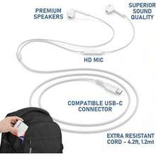 LUDOS Wired Earbuds In-Ear Headphones, 2 Years Warranty, Earphones With Microphone, Corded 3.5mm Jack Ear Buds,, Computer, Laptop,, School Students, Women, Small Ear - 白色 - 查看 4