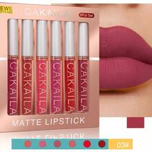 啞光唇彩套裝,6入組持久穿戴防水液體口紅成套工具唇妝套裝 - 彩色 - 查看 7