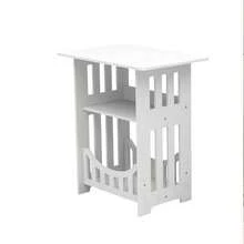 1pc New Thickened Modern Minimalist Storage Coffee Table, Bedside Cabinet, Bedroom Storage Cabinet, Small Side Table, Living Room Mini Square Table - White - View 10