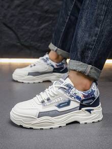 New Men's Casual Sports Shoes Men's Sneakers Low Top Lace Up Shoes Fashionable,Comfortable And Lightweight - Blue - View 4