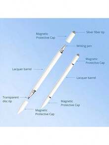 三合一触控笔，可磁性吸附的多功能电子触摸屏笔，兼容智能手机、平板电脑和 iPad，适合绘图、书写和触摸编辑。