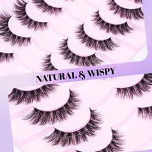 ELAE Cat Eye Lashes False Eyelashes Mink Lashes Wispy Eyelashes Natural Look Fake Eyelashes Mink Lashes Fluffy False Lashes - lông mi mềm mại - Xem 5