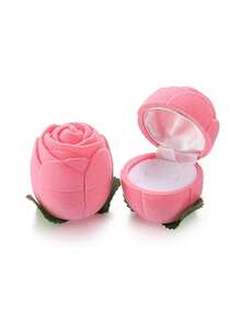 1pc Cute Velvet Jewelry Box, Jewelry Display Case For Rings, Earrings, Wedding Rings - Multicolor - View 10