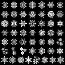 50pcs Winter Minimalist White Snowflake Transparent Decorative Stickers, DIY Vase, Envelope, Desktop, Korean Style - Multicolor - View 4