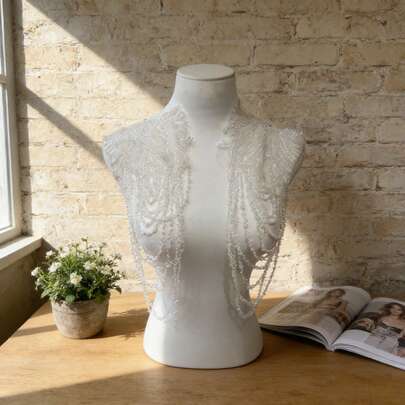 1件闪亮亮片流苏链条肩饰，适用于DIY服装装饰、晚礼服点缀、舞台表演服装造型以及2025新年派对时尚装扮