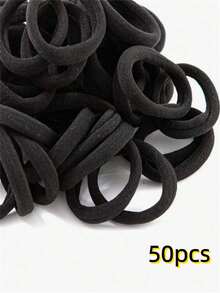 High Elasticity And Non Damaging Hair Tie For Women's Street Leisure Style, Elegant And High Elasticity, Seamless And Non-Destructive Design, Suitable For Women's Daily Ponytail Tying, Makeup, Bathing, Shampooing, Commuting, Sports Vacation, School Gatherings ,Hair Elastics ,Hair Rubber Bands ,Scrunchies ,Hair Rope ,Elastic Hair Tie Elastic Band Beauty Home Hair Accessories - White - View 12