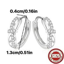 1 par de pendientes de plata de ley 925 hipoalergénicos, de moda, minimalistas, lujosos, elegantes, delicados, únicos, encantadores, con chispeante circonita cúbica en forma de nudo, mariposa y geometría hueca, adecuados para uso diario, festivales y como regalo - Un par de pendientes de nudo de cuerda bañados en plata S925 - Ver 5