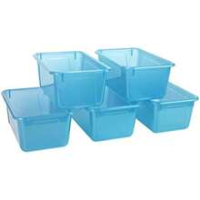 Storex - cubeta de basura pequeño, , 12.2 x 7.8 x 5.1 Inches, 5-Pack(Tintado verde azulado.) - Multicolor - Ver 1