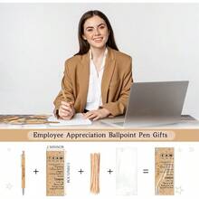 Saybright - Juego de 24 juegos de regalos de agradecimiento a los empleados bolígrafo motivacional de madera de bambú con tarjetas inspiradoras regalos de equipo de Navidad para compañeros de - VariosColores - Ver 6
