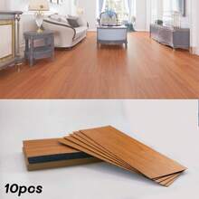 10pcs Peel And Stick Vinyl Floor Tiles, 15.7"X 5.9" Wood Grain Pattern, Waterproof Self-Adhesive Floor Tiles For Kitchen, Living Room, RV, Easy To Cut, Waterproof, Oil-Proof, Thick And Wear-Resistant, Strong Adhesive Backing, DIY, Multiple Colors Available (10PCS=0.6 Sq.M) - Multicolor - View 10