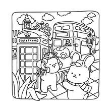 40-Page Coloring Book "Wonderful Places: Cozy Travel" - 205gsm Thick Opaque Paper | Imaginative Global Destination Scenes (Cute Dogs & Bears On Skateboards Adventure At Iconic Landmarks) | Bold Outlines, Easy To Color, Ideal For Adult & Teen Leisure, Travel Theme Relaxation And Gatherings With Friends, Suitable For Stationery, School Supplies, Great Gift For Girls, Valentine's Day, New Year