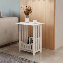 1pc Mini Square Table, Suitable For Home Living Room - Creative Minimalist Nordic Square Coffee Table, Bedside Cabinet, Small Storage Table. Furniture Coffee Table, Storage Rack, Bedside Cabinet, Bedroom Storage Box, Living Room Small Table, Bedroom Square Table. - White - View 6
