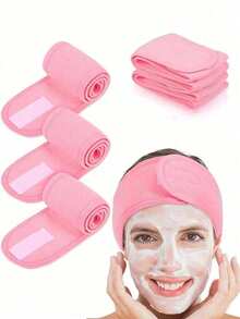 1 peça Faixa de cabeça ajustável, faixa de cabeça antiderrapante de cor sólida adequada para hidroterapia, cuidados faciais, maquilhagem, faixa de cabeça larga ajustável, ioga, banho de hidroterapia, duche, maquilhagem, lavagem do rosto, faixa de maquilhagem feminina, acessórios de maquilhagem femininos - Multicolorido - Ver 7
