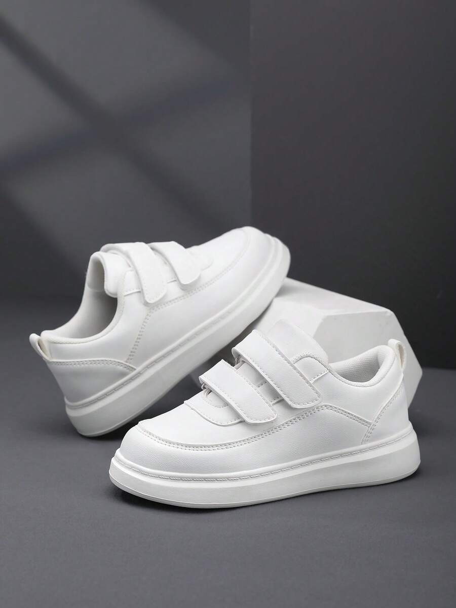 Low-Top Flat Leather Comfortable Casual Children Sports Shoes - White - View 1