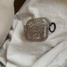 Wave Ripples Minimalist Black Line Earphone Case Compatible With Airpods Pro 3/2, Protective Cover Compatible With Apple Pro 3rd/2nd Generation Wireless Bluetooth Earphones, Anti-Fall, Transparent - Grey - View 4