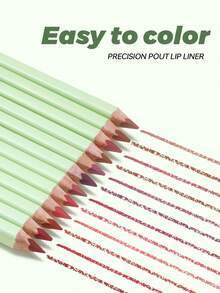 Pudaier 6 件唇线笔套装 24 小时持久防水哑光铅笔纸笔架礼品包装适合节日和生日 - 套裝 01 - 查看 5