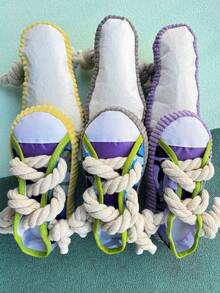 1 件装运动鞋形狗狗咀嚼玩具，带绳结和吱吱球 - 耐用牛津布咀嚼器，适合好斗的咀嚼者，互动吱吱叫声，适合幼犬/成年犬，室内外玩耍 - 彩色 - 查看 29