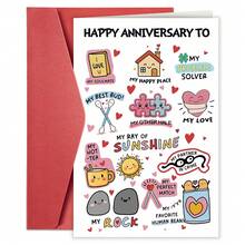 1pc Funny Anniversary Greeting Card For Husband/Boyfriend, Creative Wedding Anniversary Card For Men - Multicolor - View 11