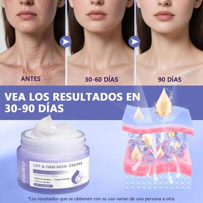 Crema para Cuello: 2PCS Crema Reafirmante Para El Cuello - Reduce las Arrugas y Líneas de Expresión, Reafirma y Levanta la Piel Flácida, Crema Hidratante para el Cuidado de la Piel (2)