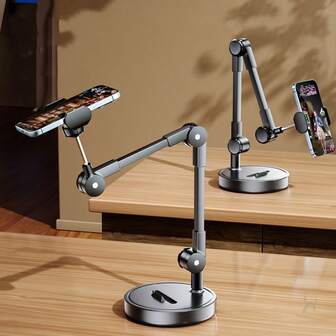 휴대폰용 메탈 스탠드, 조절 가능하고 보편적인 내구성 있는 휴대폰용 메탈 스탠드 (라이브 스트리밍, 온라인 수업, 브이로그 시나리오에 적합)