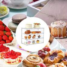 Acrylic Commercial Countertop Bakery & Pastry Display Case - Transparent Display Box Suitable For Cafe, Bakery, Cake & Dessert Display Cabinet - Transparent - View 7