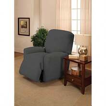 Stretch Jersey Sillón Reclinable Slipcover, Grande, sólido,(Large Recliner Gris) - Multicolor - Ver 2