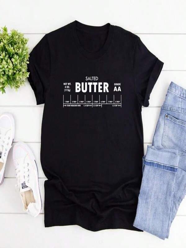 Salted Butter T-shirt Stick of Butter Shirt Funny Baker Gift Men Women Short Sleeve T-shirts Butter Lover Gift Casual Tshirts